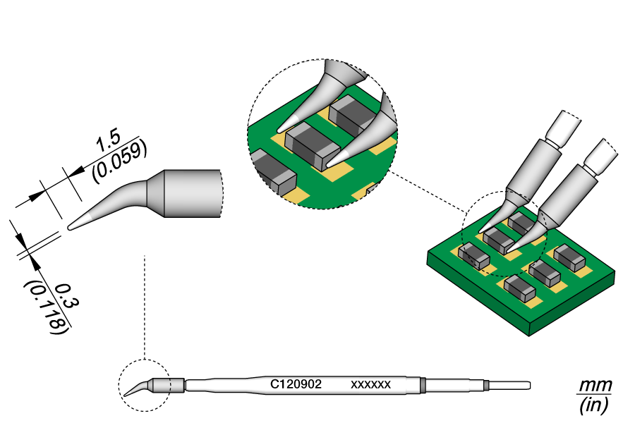 C120902 - Conical Bent Cartridge Ø 0.3